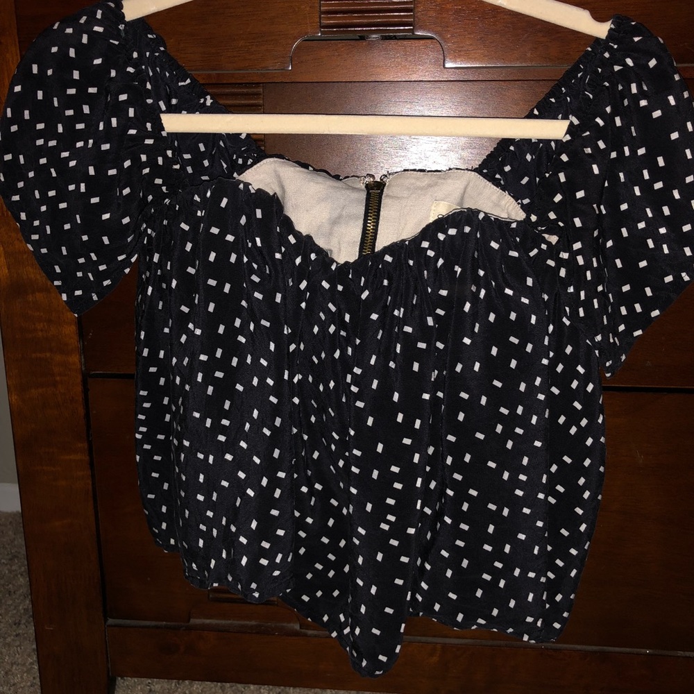Stone cold fox silk off the shoulder top